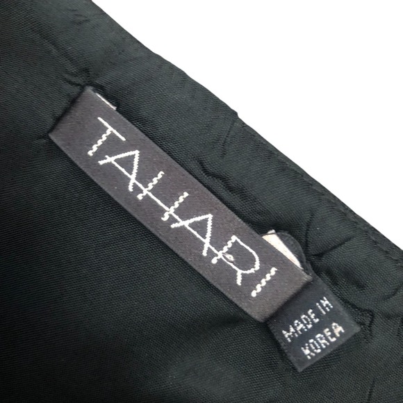 Tahari Black Sexy Illusion Long Sleeve Midi Cocktail Holiday‎ Party Dress Sz 4 - Picture 9 of 16